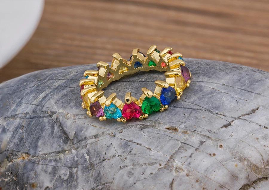 The Rainbow Heart Band Ring - I Spy Jewelry